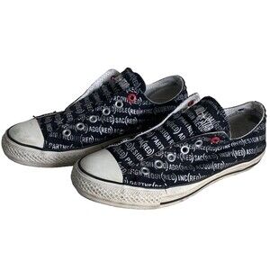 CONVERSE Product Red Chuck Taylor All Star Black w/words Shoes Mens 7.5 Wom 9.5